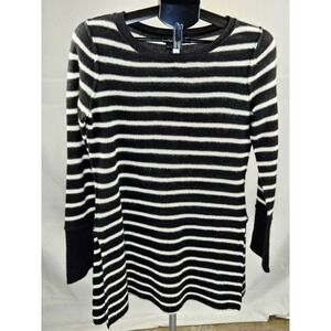 B. Chyll 100% Cashmere Quiet Parisian Luxury Striped Tunic, Medium
